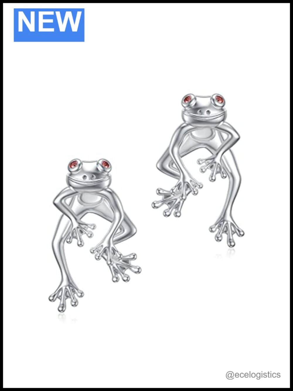 Sterling Silver Frog Stud Earrings Cute Animal Jewelry for Women